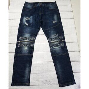 Supply & Demand Distressed Moto Jeans Mens Size 36 XL